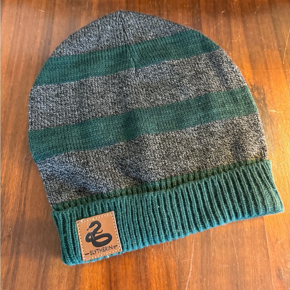 Striped knit Slytherin Adult beanie Harry Potter from elope